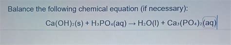 Solved Balance the following chemical equation (if | Chegg.com