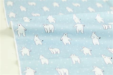 Polar Bear Cotton Fabric Fabric By The Yard 86275 Etsy