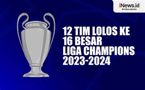 Infografis 12 Tim Lolos Ke 16 Besar Liga Champions 2023 2024