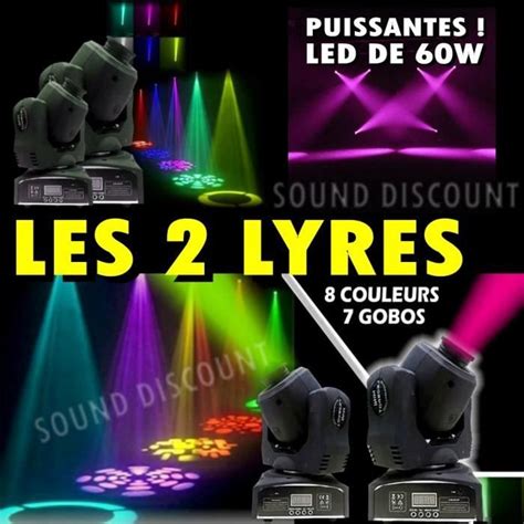 2 LYRES LMH50LED PACK JEU DE LUMIERE PUISSANT PA DJ SONO LED LIGHT BAR