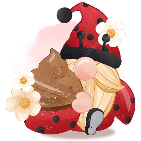 Lady Bug Vector Design Images Cute Lady Bug Gnome Illustration