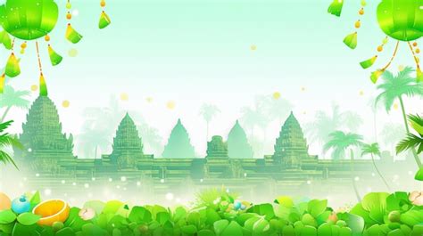 Premium Photo Cambodian New Year Background In Green