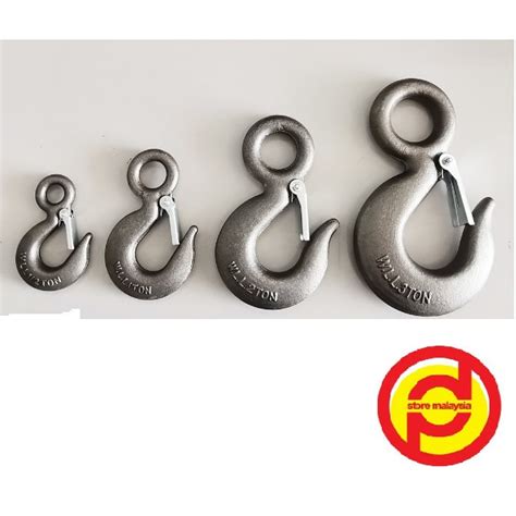 ton wll swivel eye hook  safety latch alloy steel drop forged