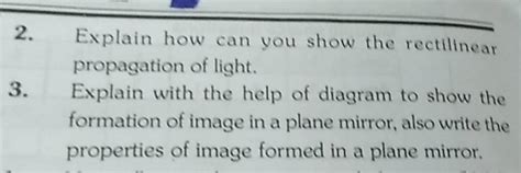 2 Explain How Can You Show The Rectilinear Propagation Of Light 3 Expl