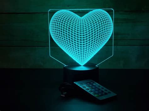 Laser Engraved Love Heart 3d Illusion Led Lamp Cdr File Free Download Vecty