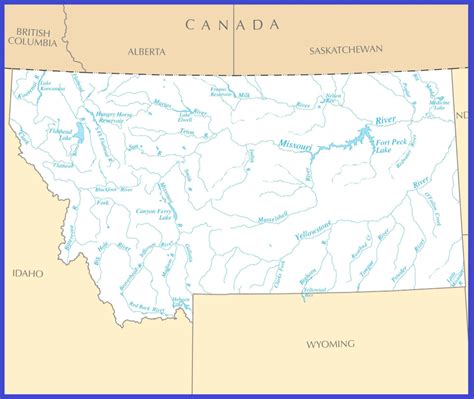 A Map Of The United States With Rivers