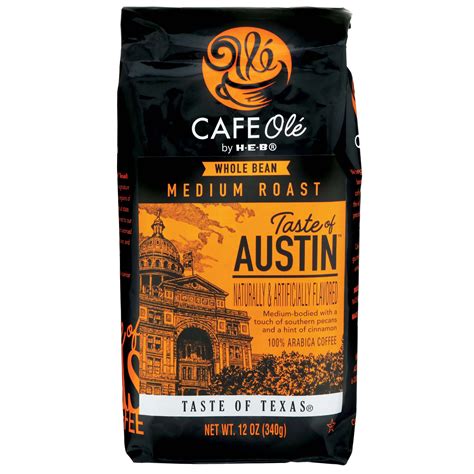 Cafe Ole By H E B Taste Of Austin Medium Roast Whole Bean Coffee Shop