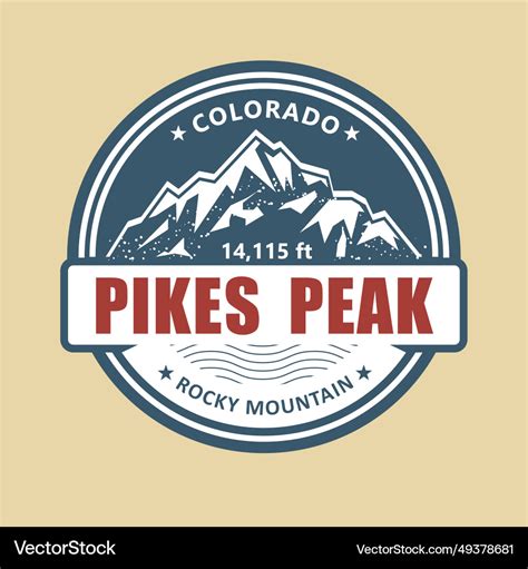 Pikes peak colorado symbolic stamp emblem Vector Image