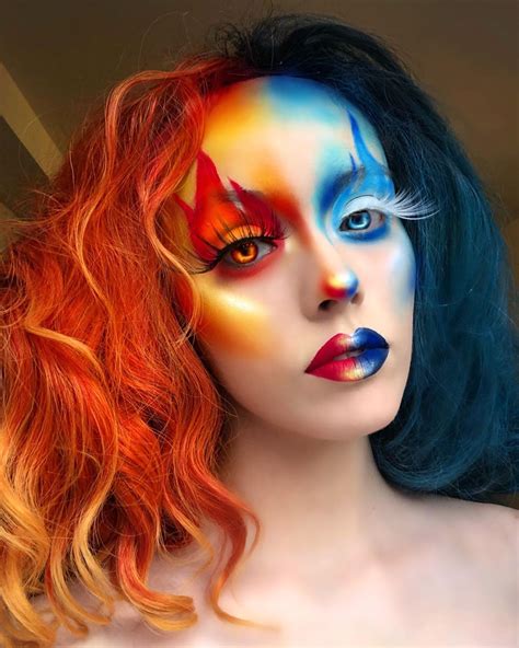 Pin By Camila Fraser On ♡ Colorguard Makeup Hair Etc ♡ Fire Makeup