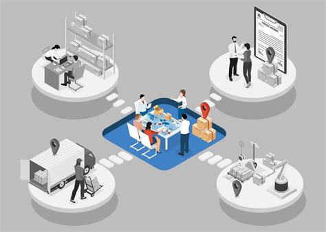 D Isometric Logistics Planning Management Concept With Planning