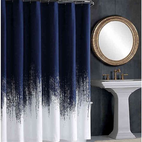 Vince Camuto® Lyon Shower Curtain Bed Bath And Beyond Navy Blue Shower