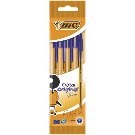 Bol Grafos Azules Cristal Fine Punta Fina Pack De Bic Bic El