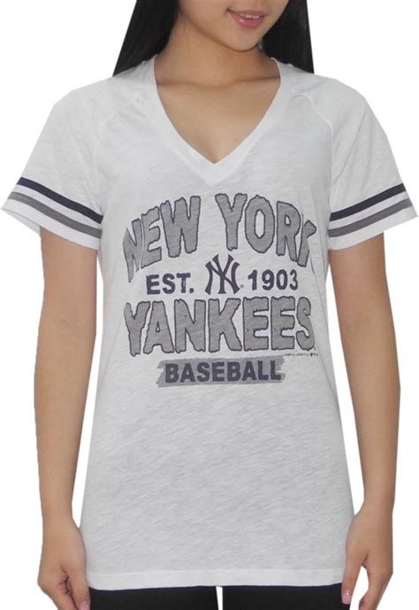 Ny Yankees Womens Short Sleeve T Shirt L White Clothing