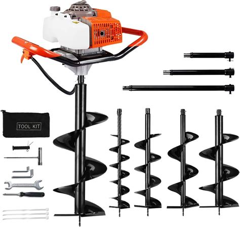 Eco Llc Hand Held Gas Powered Post Hole Digger 63cc With