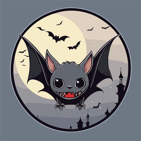 Chauve Souris Vampire Mignonne Vecteur Premium