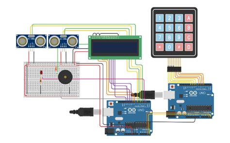 Circuit Design Comunicación I2c Arduino Maestro Esclavo Aforo Tinkercad