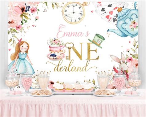 Alice In Wonderland Backdrop Alice In Onederland Decorations