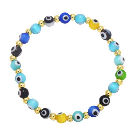 Enamel Colorful Evil Eye Bracelets Helloice Jewelry