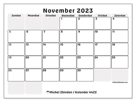 Kalender November Zz Michel Zbinden Nl