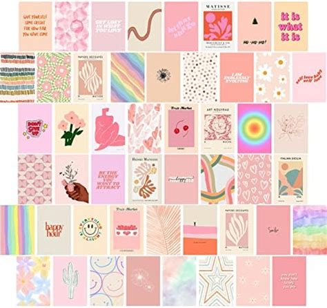 Edus Pink Danish Pastel Room Decor Danish Pastel Wall Collage Kit Pink Aesthetic