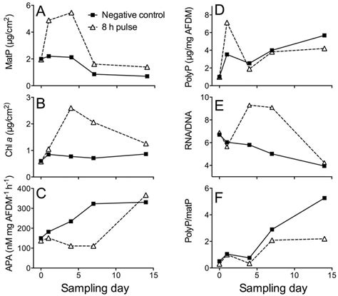 Time Series Plots Showing Total Periphyton Mat P Content Matp A