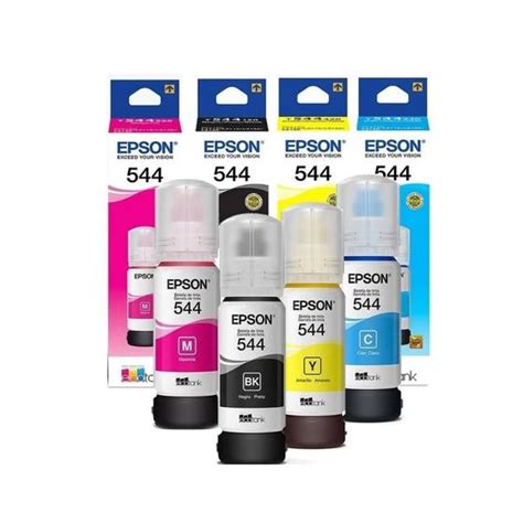 Kit Refil Epson 544 Preto Ciano Amarelo Magenta Refil De Tinta