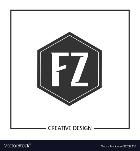 Initial Letter Fz Logo Template Design Royalty Free Vector