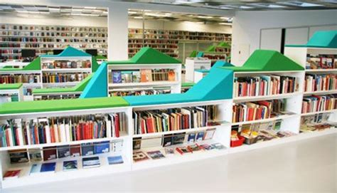 Library furniture design, School interior, School library