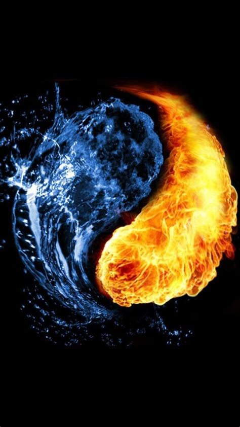 Water And Fire Yin Yang Illustration Hd Wallpaper Wallpaper Flare