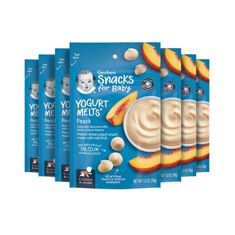 Gerber Baby Snacks Yogurt Melts Peach 1 Ounce Pack Of 7 Pricepulse