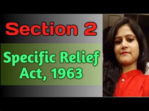 Sra Section Of Specific Relief Act Definitions Youtube