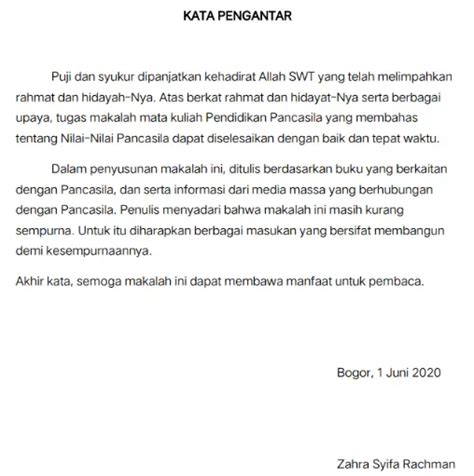 Contoh Kata Pengantar Yang Baik Dan Benar Adalah