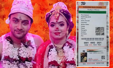 Couple Designs Weddings Food Menu Like An Aadhaar Card Times Of India