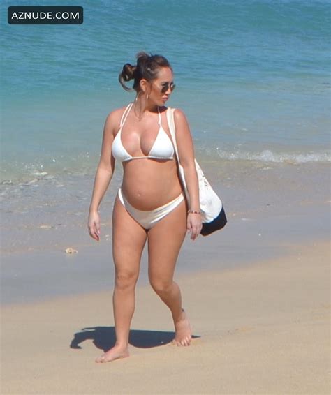 Lauryn Goodman In A White Two Piece Bikini At The Beach In Santa Cruz