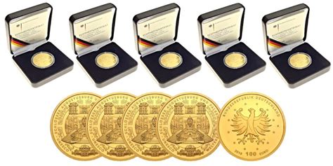 Satz 100 Euro Gold Schlösser Augustusburg und Falkenlust muenzenladen de