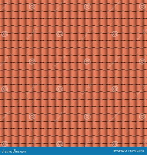 Struttura Rossa Del Fondo Delle Mattonelle Di Tetto Nelle File Regolari