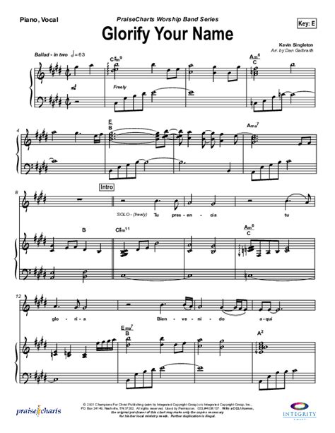 Glorify Your Name Sheet Music PDF (Lakewood Church) - PraiseCharts