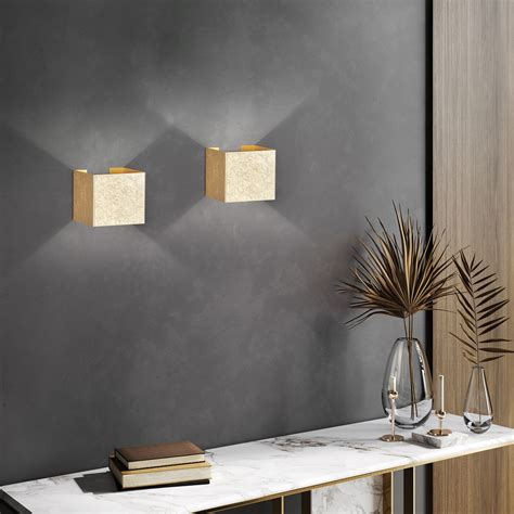 Applique Dextérieur Led Wall Cubique Feuille Dor Luminairefr