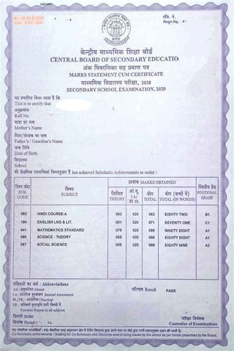 CBSE Class 12 Original Mark Sheet: How to Access, Details, Corrections