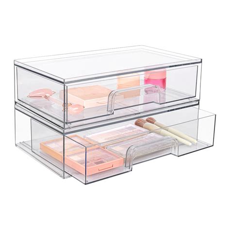 Vtopmart 12w Stackable Storage Drawers Clear Acrylic Organizers With