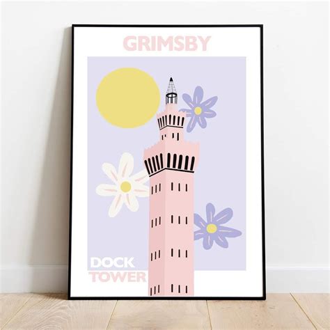 Grimsby Dock Tower Floral Print - Etsy