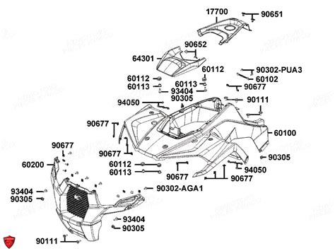 CARENAGES AVANT pièces KYMCO neuves Pièces MXU 300 I T3B XA60BA