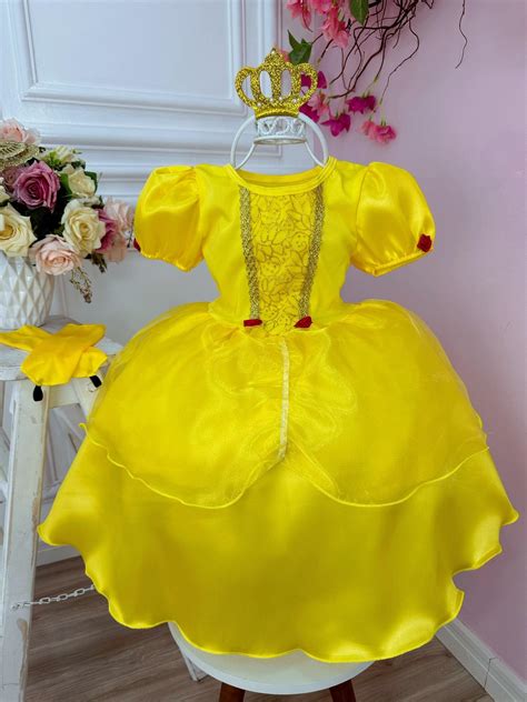 Vestido Infantil Fantasia A Bela E A Fera Leidy Lou Moda Baby