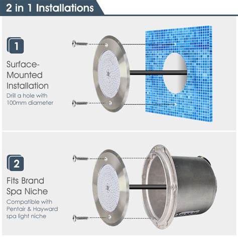 Hotook Patented Lamp Pool Retrofit Ip68 Sea Water Swimmingpool Led