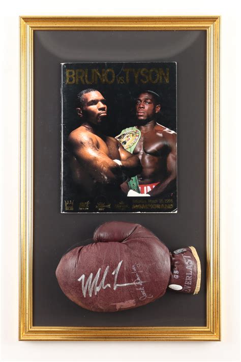 Mike Tyson Signed Custom Framed Vintage Jack Dempsey Everlast Boxing