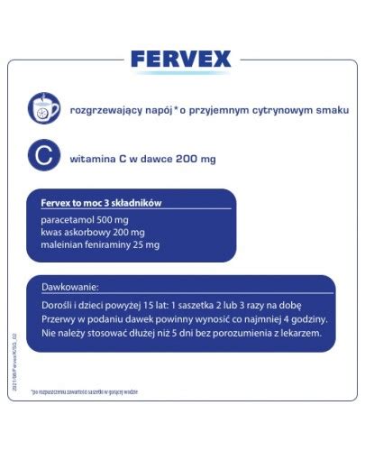 Fervex 500 Mg 25 Mg 200 Mg Lek Na Objawy Przeziębienia I Grypy Smak