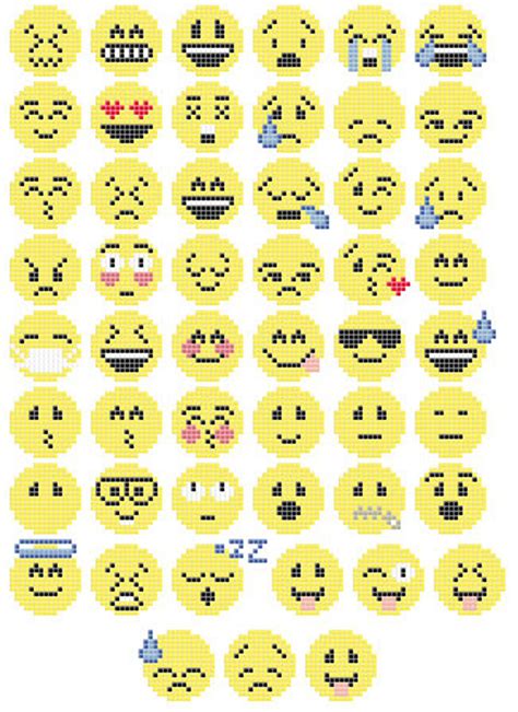 Emoji Cross Stitch Perler Bead Pattern Etsy Artofit