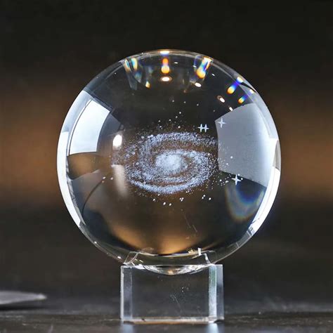 Handd 80mm Globe Galaxy Miniatures Crystal Ball 3d Laser Engraved Quartz Glass Ball Sphere Home