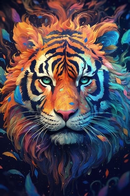 Premium Ai Image A Tiger With A Blue Eye