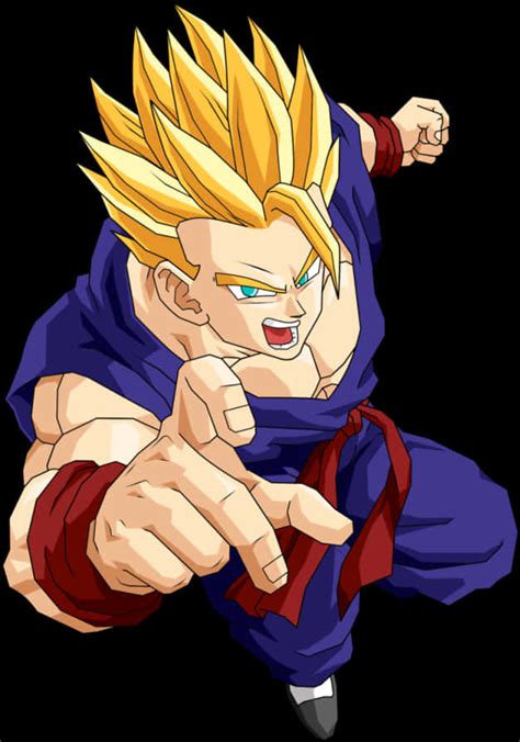 Super Saiyan Gohan Action Pose Png Image